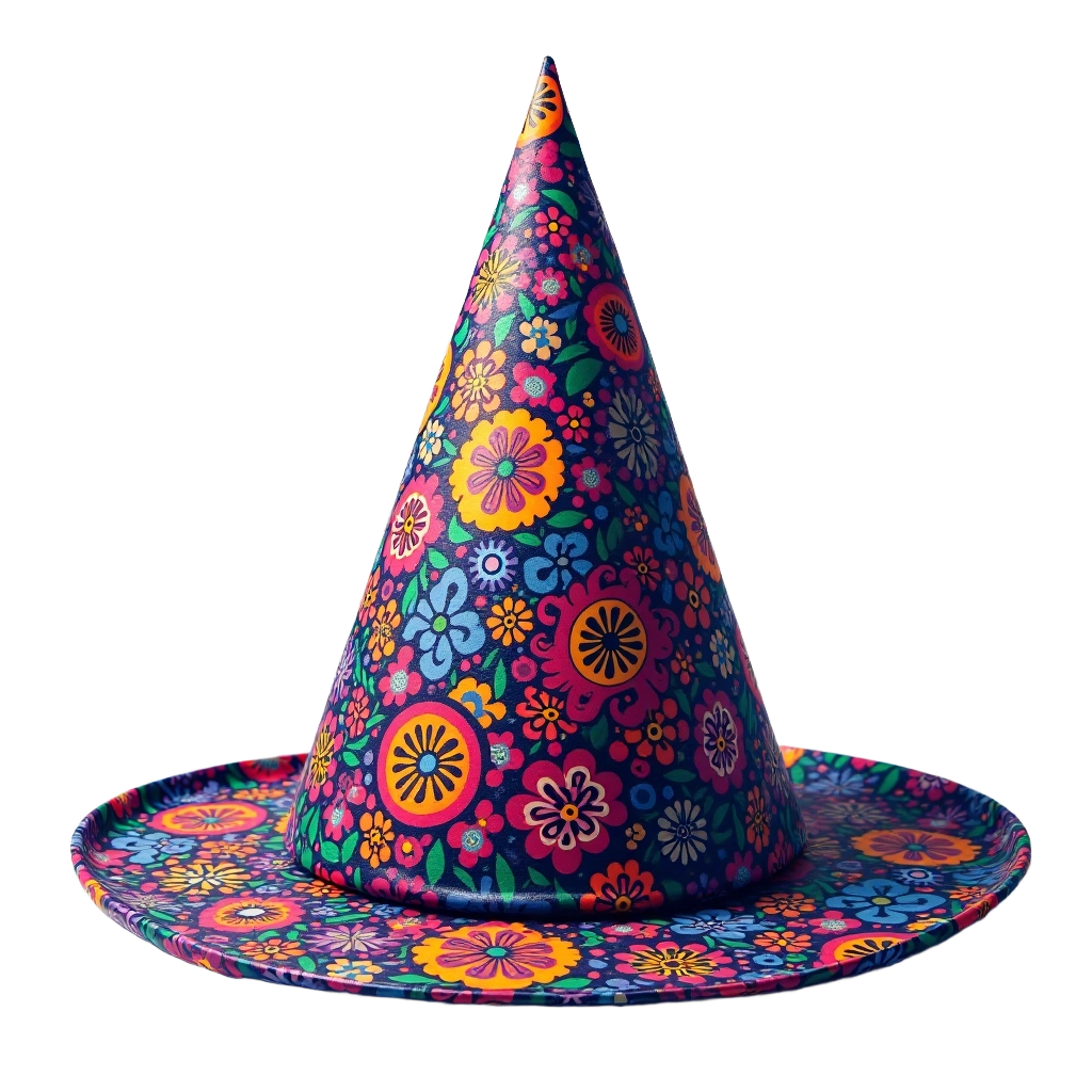 Colorful Floral Witch Hat